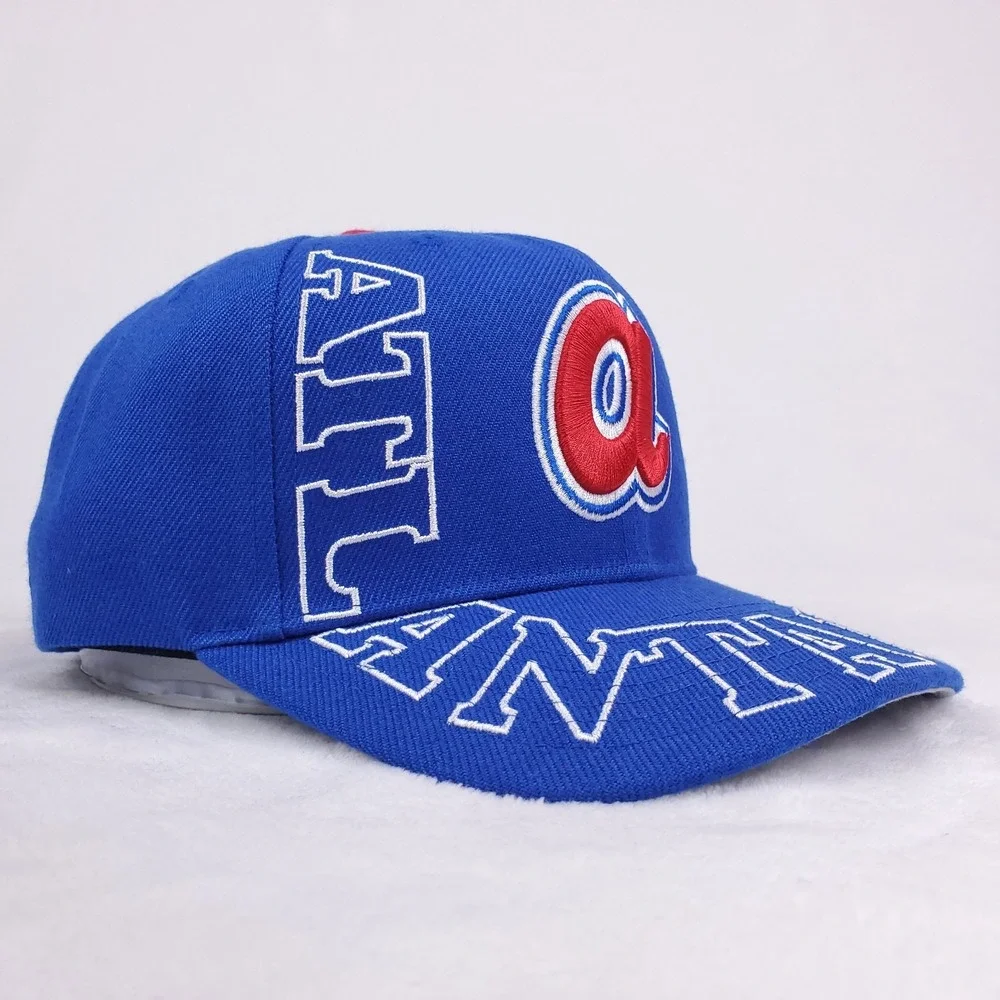 Atlanta‎ Braves Mitchell & Ness MLB Pro Fit Snapback Cap Hat 3D Logo Blue NWT